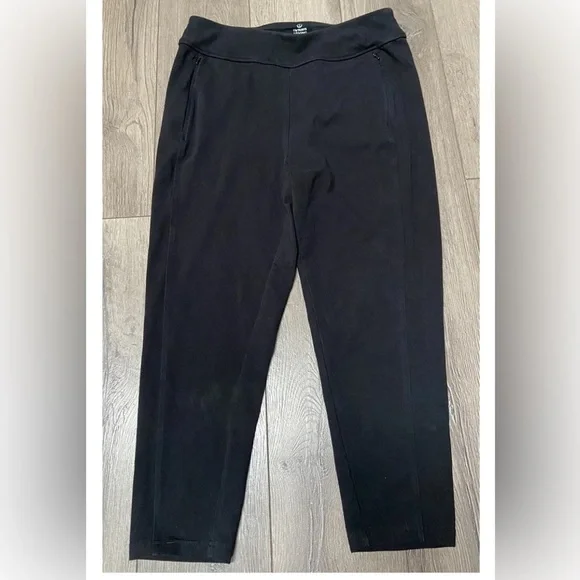 Talbots Leggings, high rise, cropped legs, zip side pockets, Size Medium, black - Picture 1 of 12
